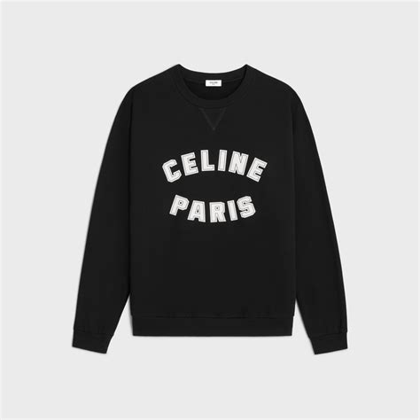 celine loose|Celine Loose Sweatshirt In Cotton Fleece Black/White .